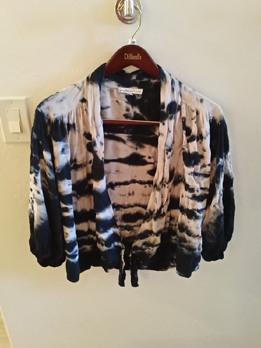 Ladies Tie Front Tie Die Blouse
